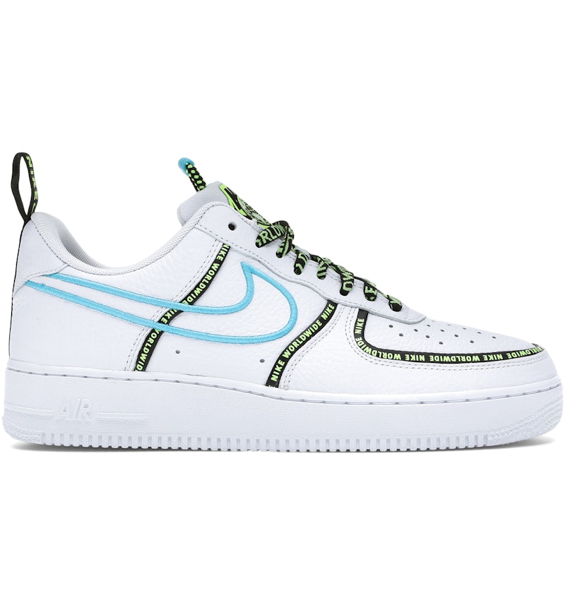 Nike Air Force Low Worldwide White Blue Fury Volt Men's