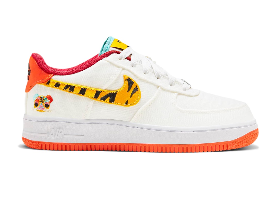 Pre-owned Nike Air Force 1 Low '07 Lx Year Of The Tiger (gs) In Sail/white/university Gold