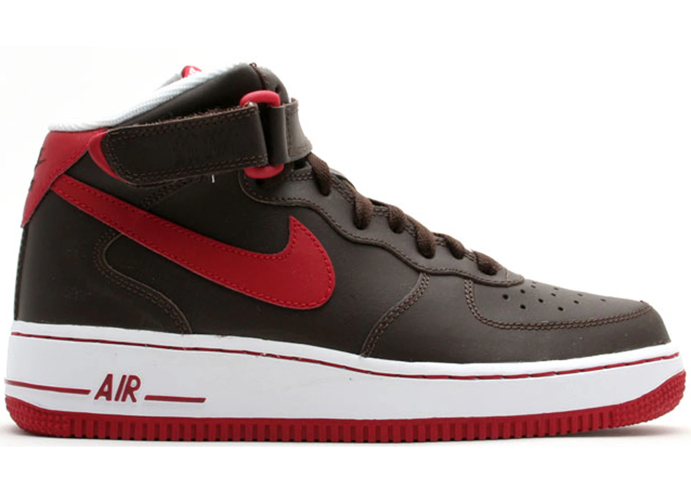 Nike Air Force 1 Mid Baroque Brown Varsity Red GS 314195 261 US
