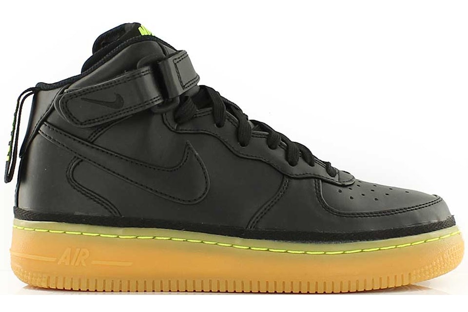 Nike Air Force 1 Mid Black Gum Volt GS 820342 004 JP