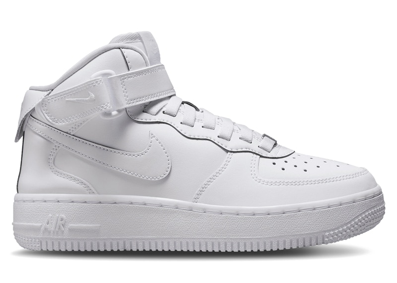Pre-owned Nike Air Force 1 Mid Easyon Se Triple Sneakers In White