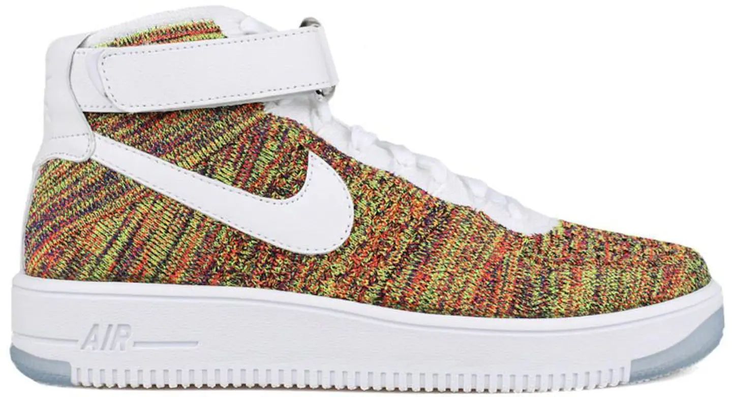 Nike Air Force 1 Mid Flyknit Multi-Color White Men's - 817420-700 - US