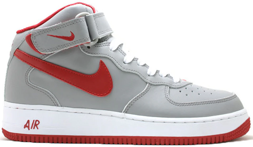 Force 1 Mid Grey Varsity Red - 306352-061 US