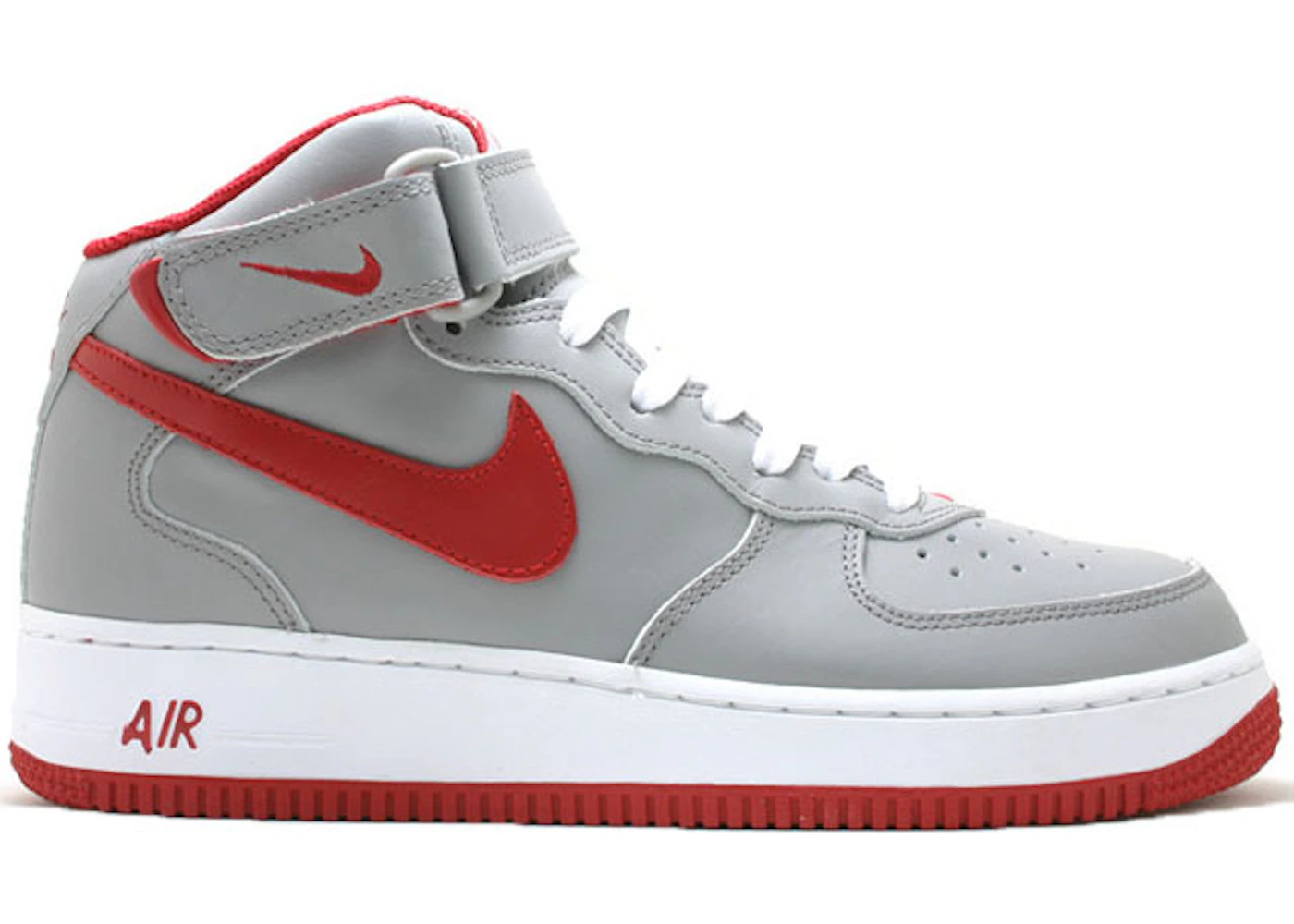 Nike air force 1 grey red Clearance