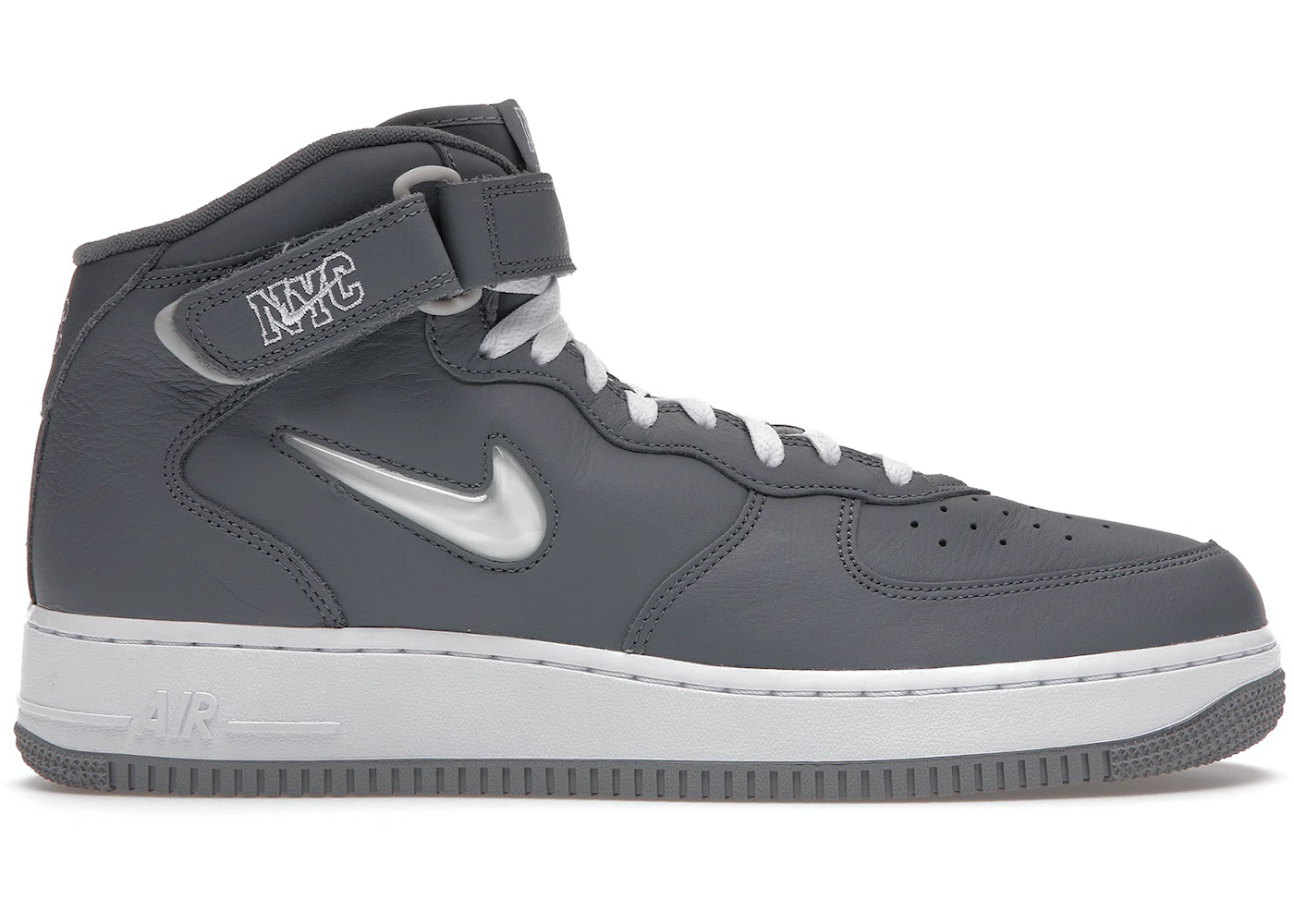 Nike, Air Force 1 Qs Leather High-top Sneakers, Gray