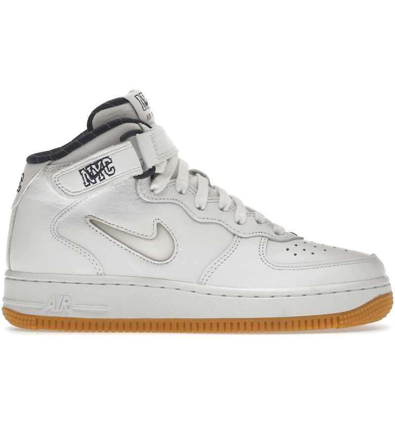 Nike Air Force Mid QS NYC Swoosh incrustés blanc/bleu nuit Homme