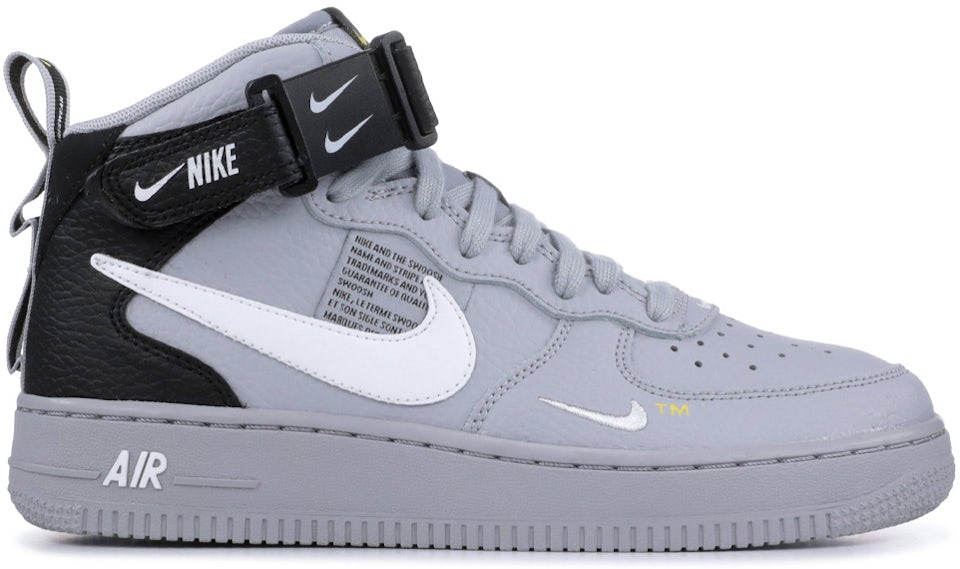 Nike Air Force 1 Mid - Boys Grade School Shoes Wolf Grey Size 6