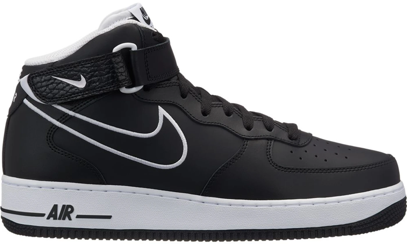 Nike Air Force 1 Mid Leather Black White Men's - AQ8650-001 - US