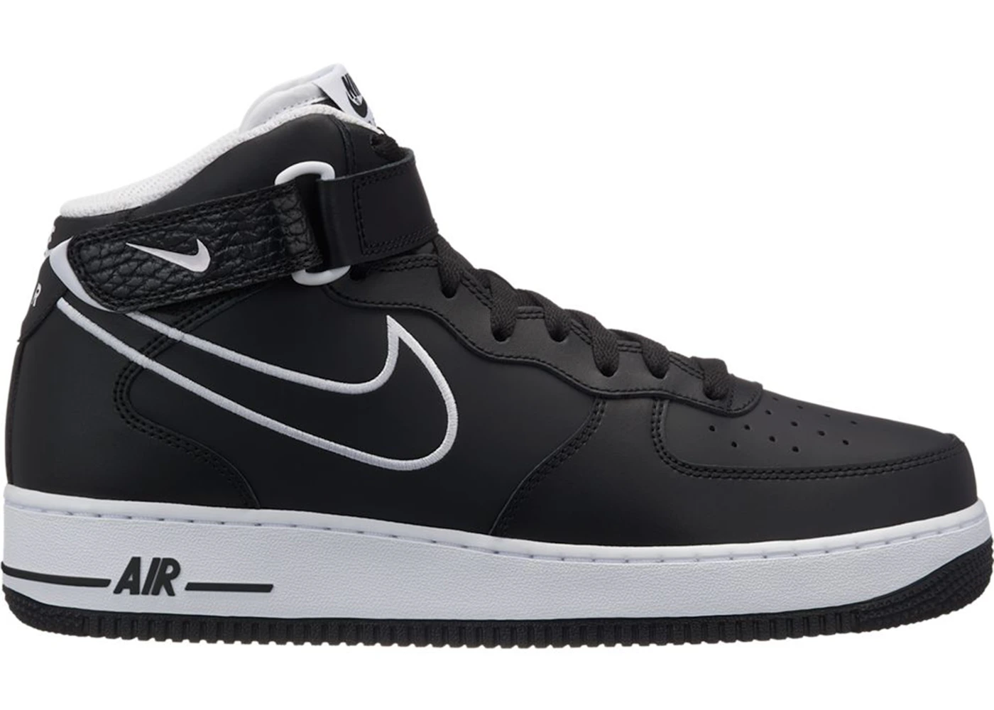Nike Air Force 1 Mid Leather Black White Men's - AQ8650-001 - US