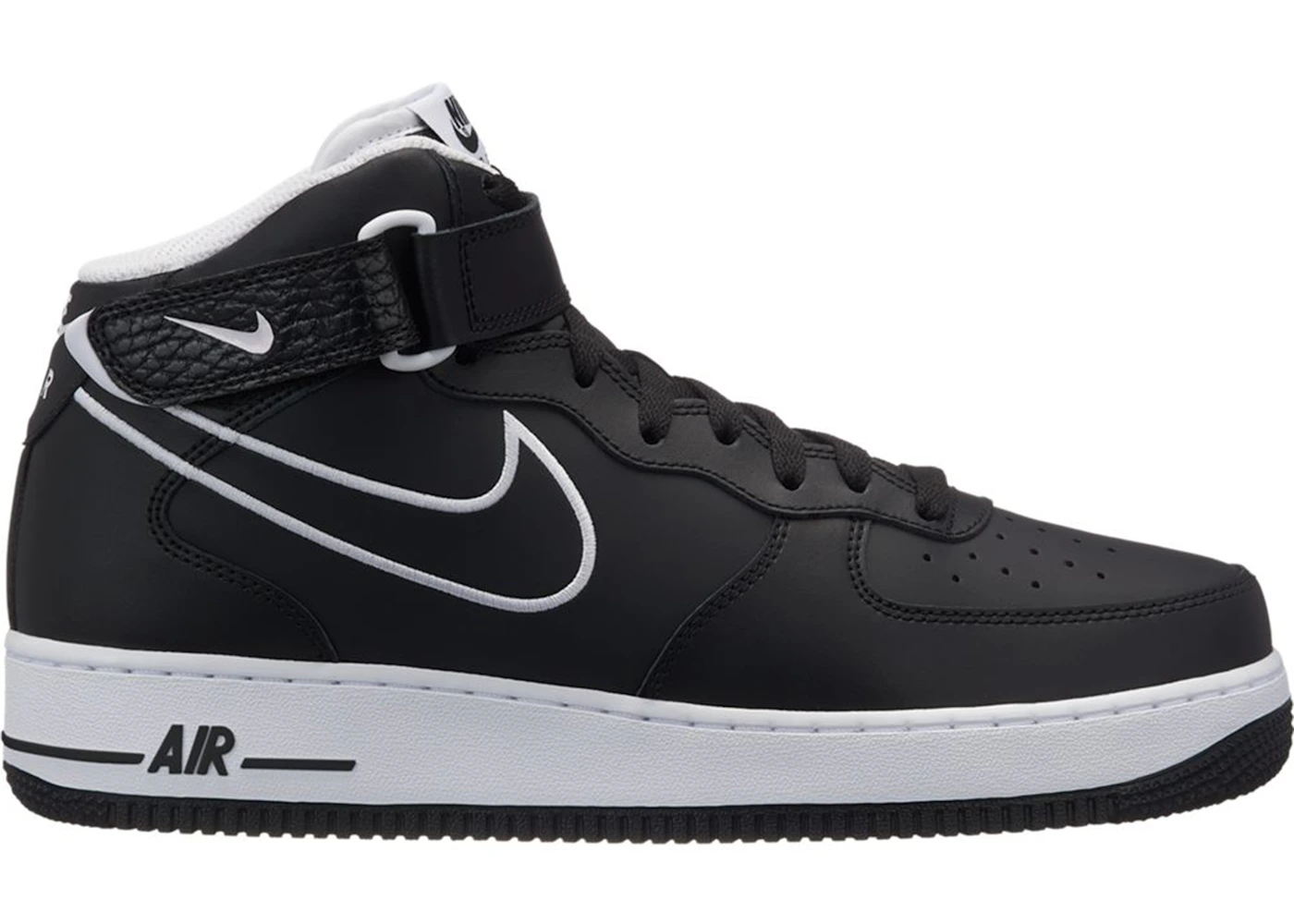 Nike Air Force 1 Mid Leather Black White Men s AQ8650 001 US