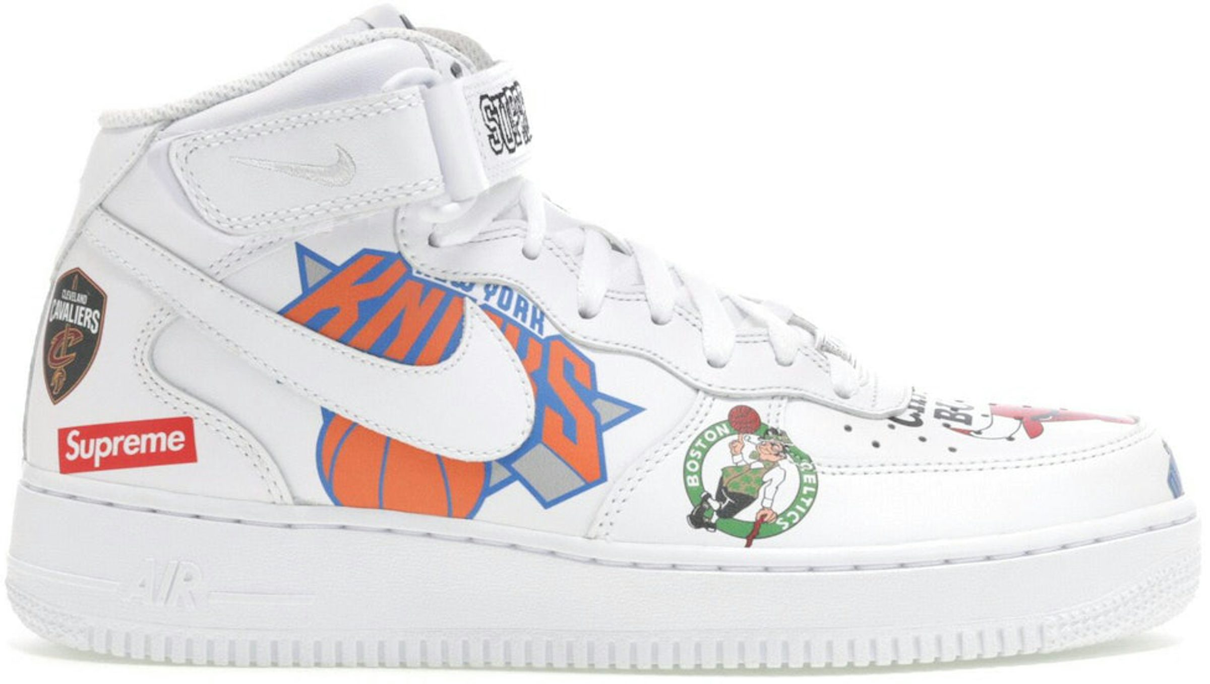 Nike Supreme x NBA x Air Force 1 Mid 07 'White' Sneaker | Men's Size 14