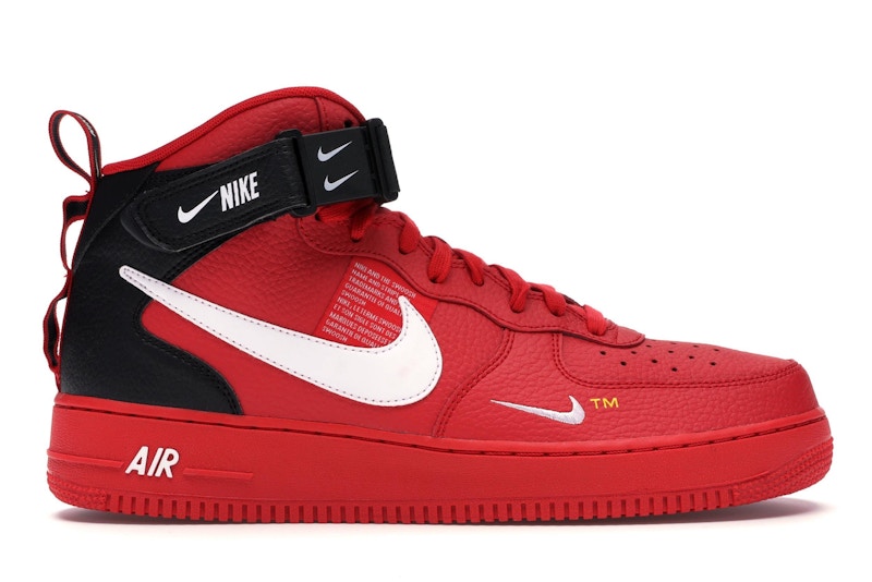 nike air force 1 mid white and red