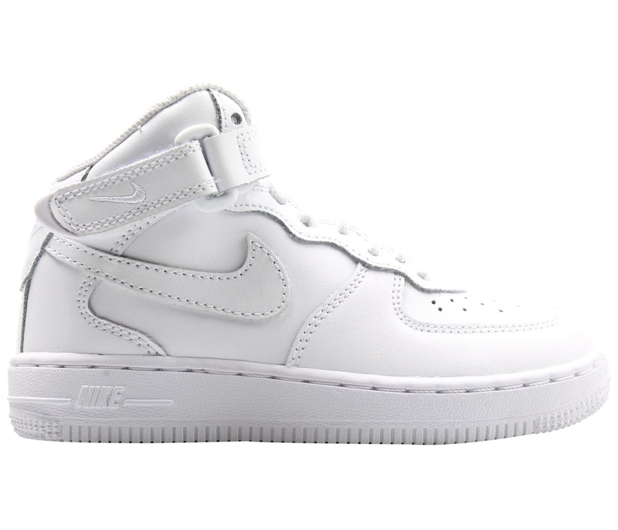 Pre-owned Nike Air Force 1 Mid White (ps) In White/white/white