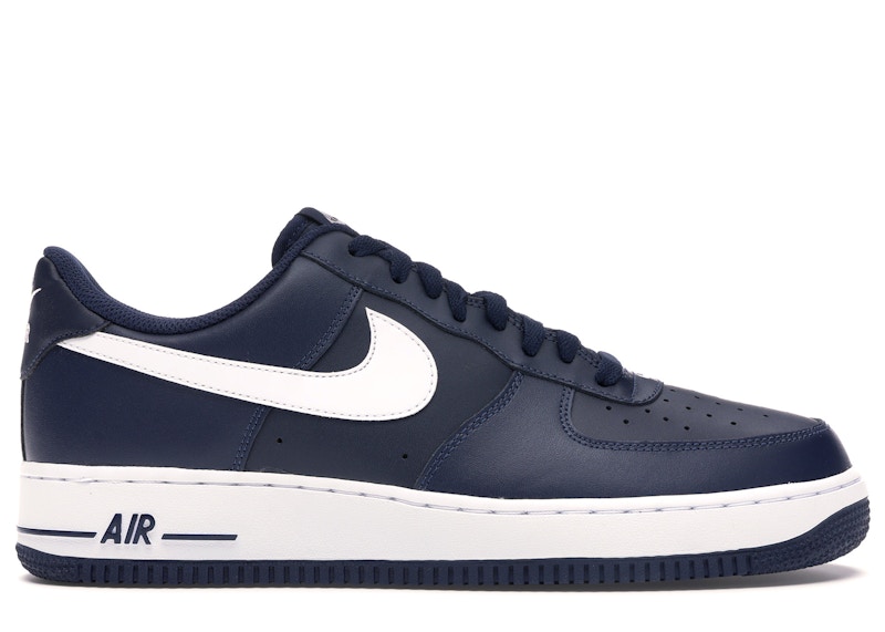 navy blue and grey air force ones