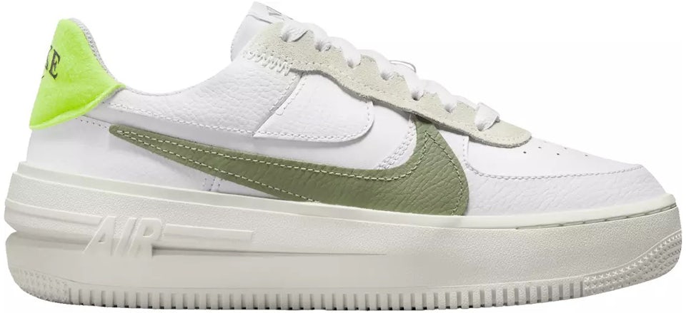Nike Air Force 1 Plt.af.orm trainers in white/oil green/volt