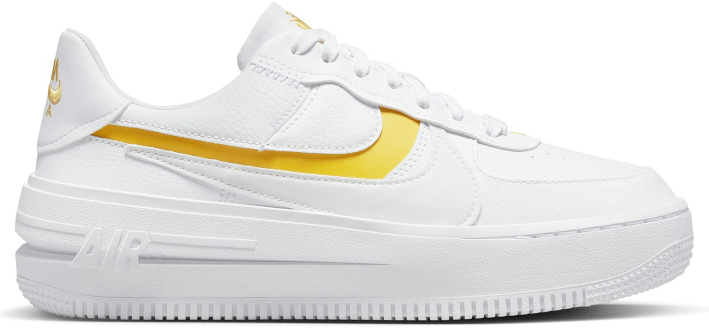 Andes Estragos Atrevimiento Nike Air Force 1 PLT.AF.ORM White Yellow Ochre (Women's) - DJ9946-102 - US