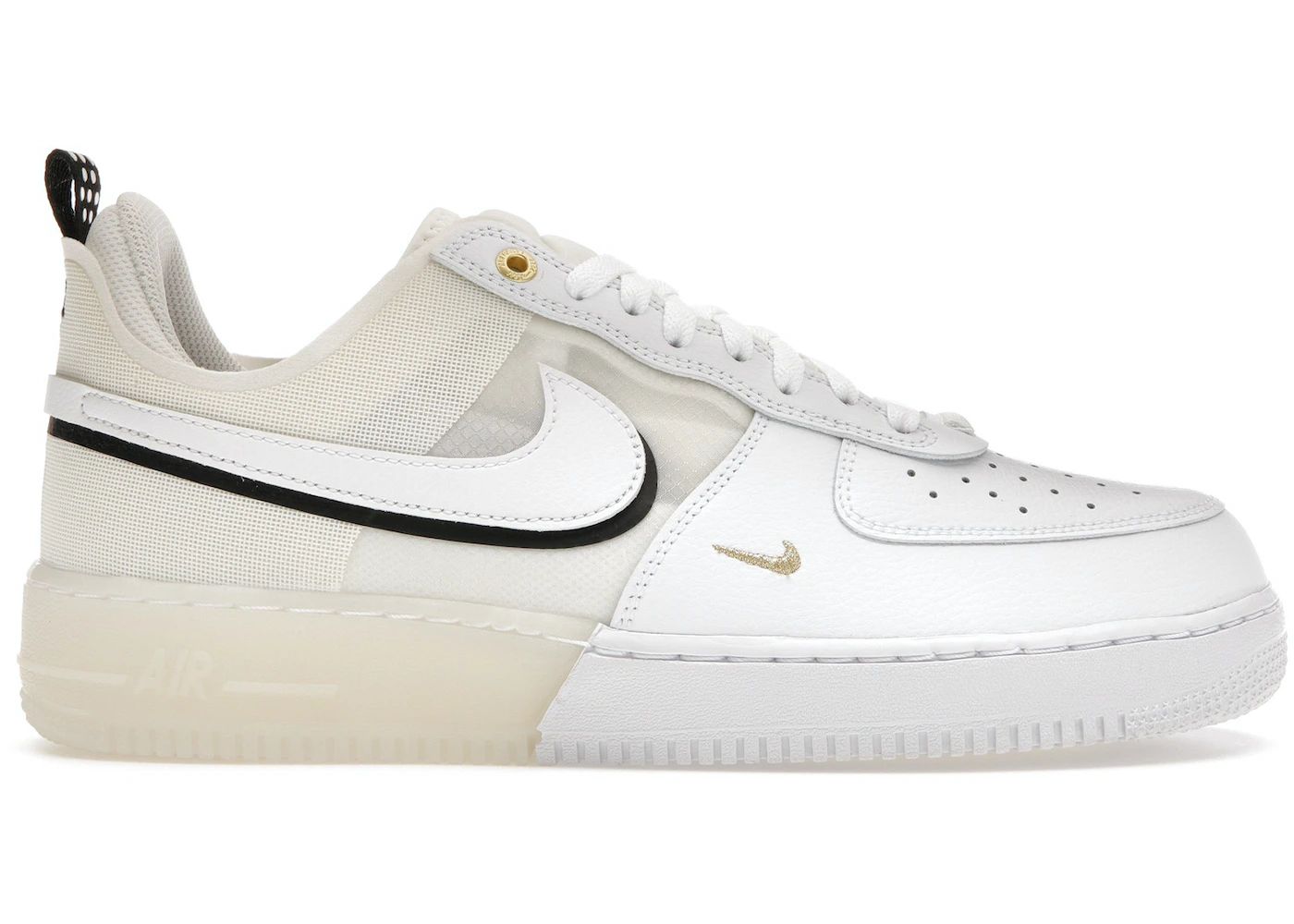 Nike mens Air Force 1 Mid React Shoes, White/Black