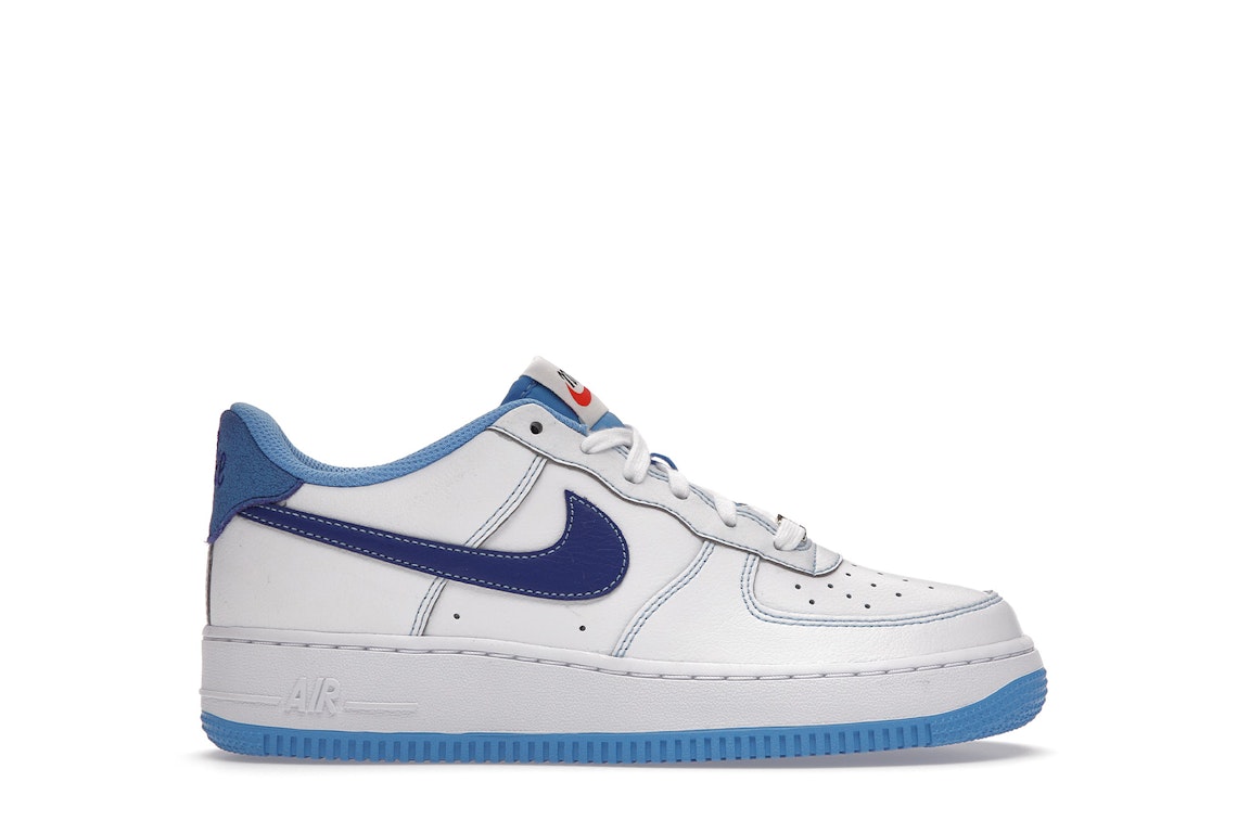 Pre-owned Nike Air Force 1 Low S50 White University Blue (gs) In White/deep Royal Blue/university Blue