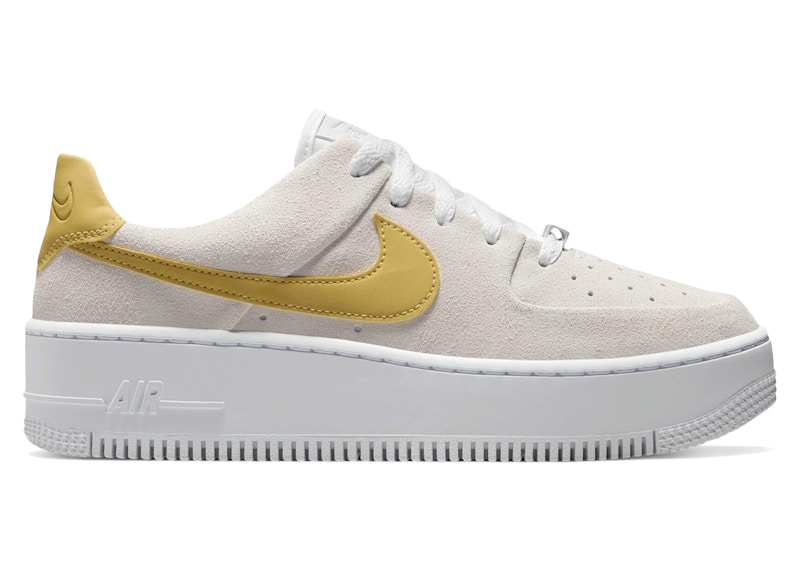 Pre-owned Nike Air Force 1 Sage Low (women's) Sneakers In White/infinite Gold