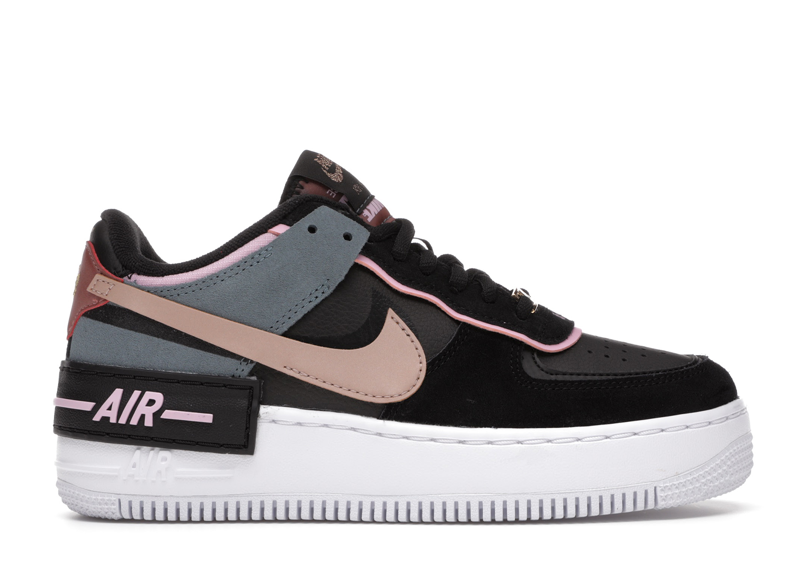 Nike Air Force 1 Low Shadow Black Light Arctic Pink Claystone Red 