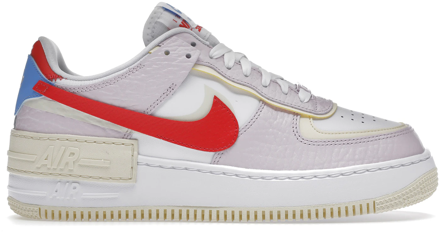 Nike Air Force 1 Shadow Sneakers in White and Red