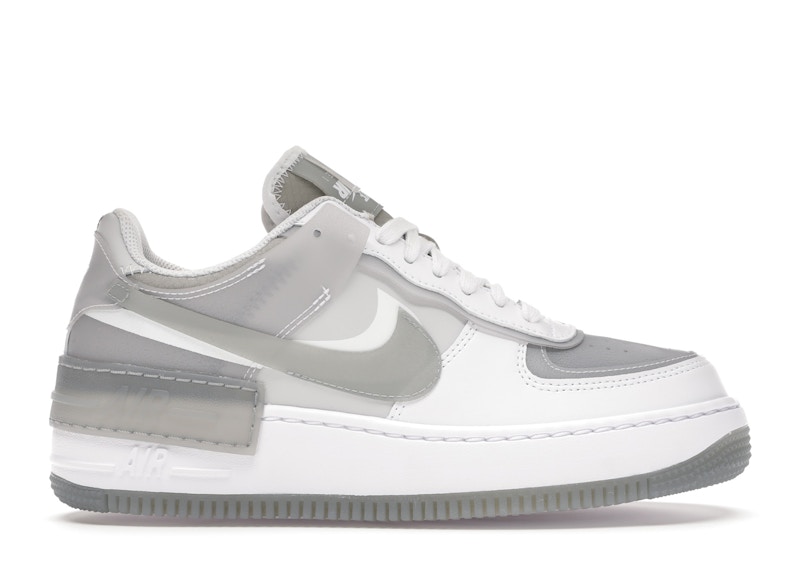 gray and white air force ones