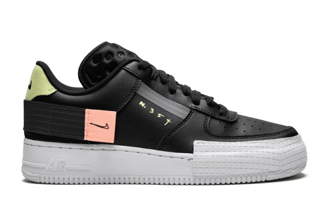 Pre-owned Nike Air Force 1 Low Type Black (gs) In Black/anthracite/zinnia
