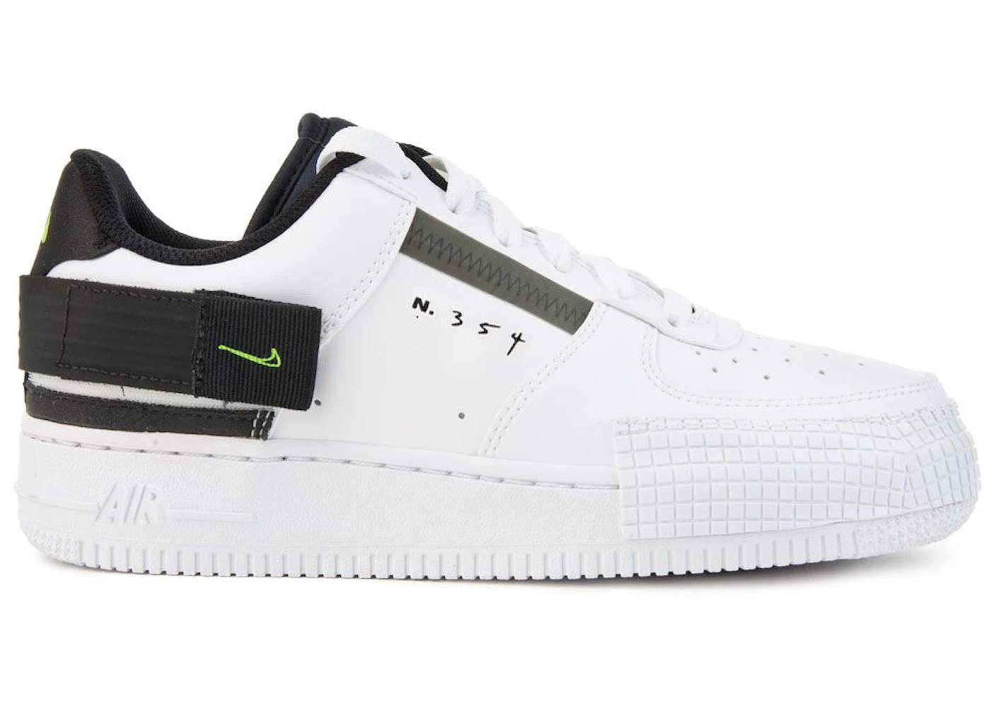Nike air force 1 type white volt black Clearance
