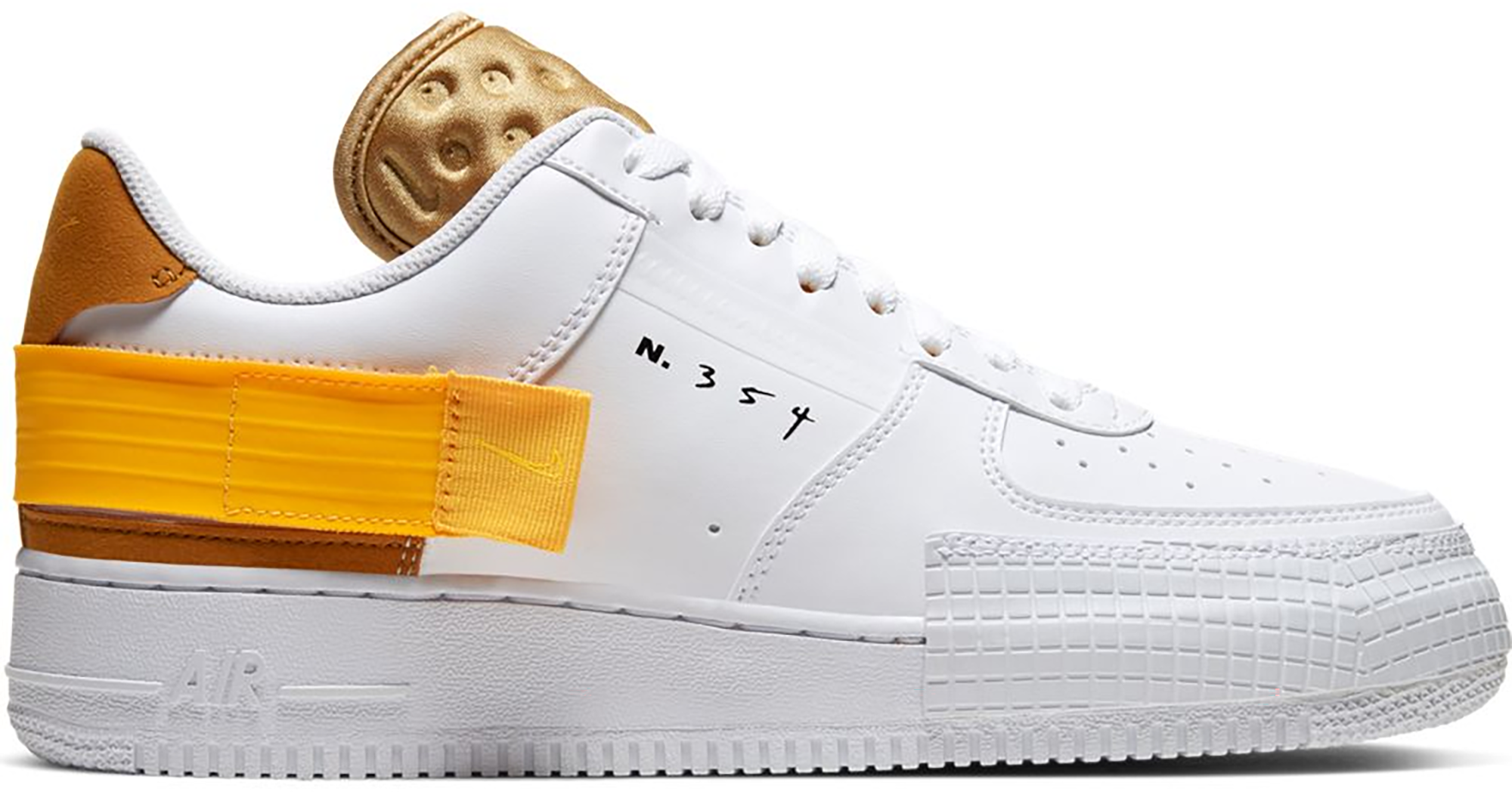 nike air force one gold white