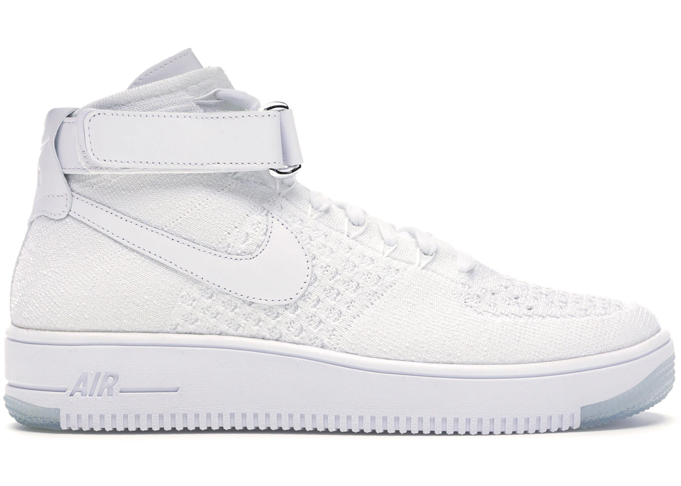 Nike Air Force Ultra Flyknit Mid Triple White Men's 817420-100