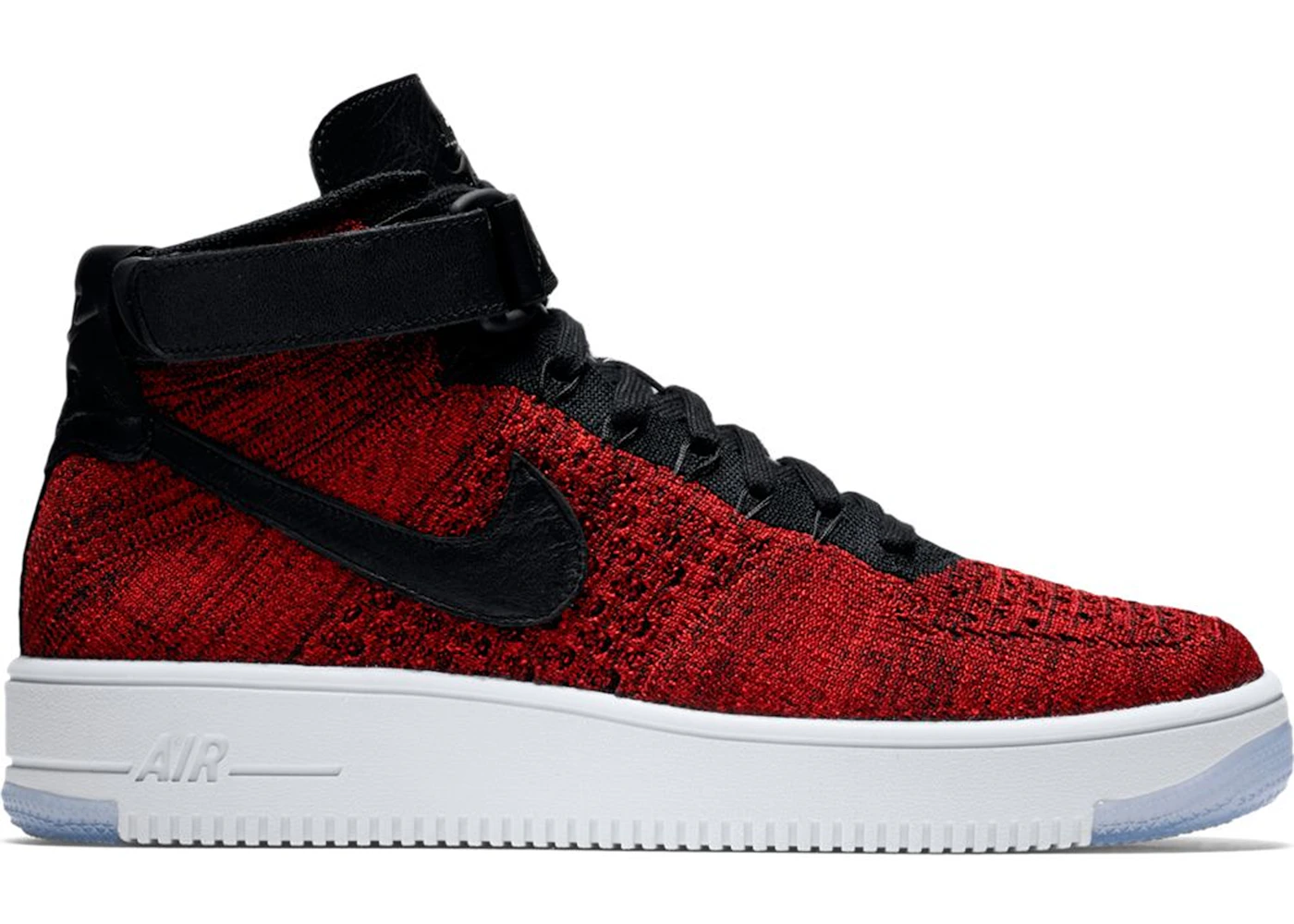 Nike Air Force 1 Ultra Flyknit Mid University Red Black Men's - 817420 ...