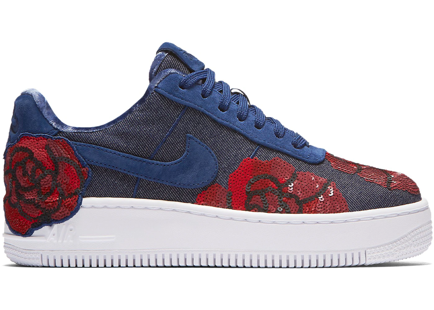 Nike Air Force 1 Upstep Low Denim Rose Blue Women s