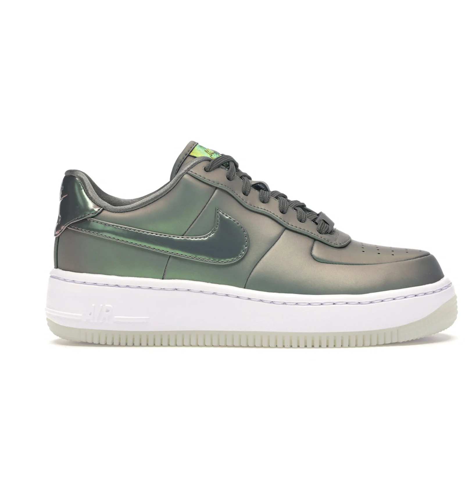 Nike air force upstep top platform trainers in white