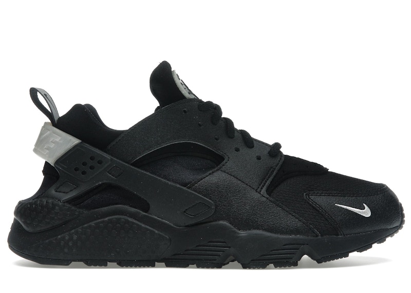 男性に人気！ Nike Air Huarache Black Metallic Silver Mini Swoosh Men's 靴