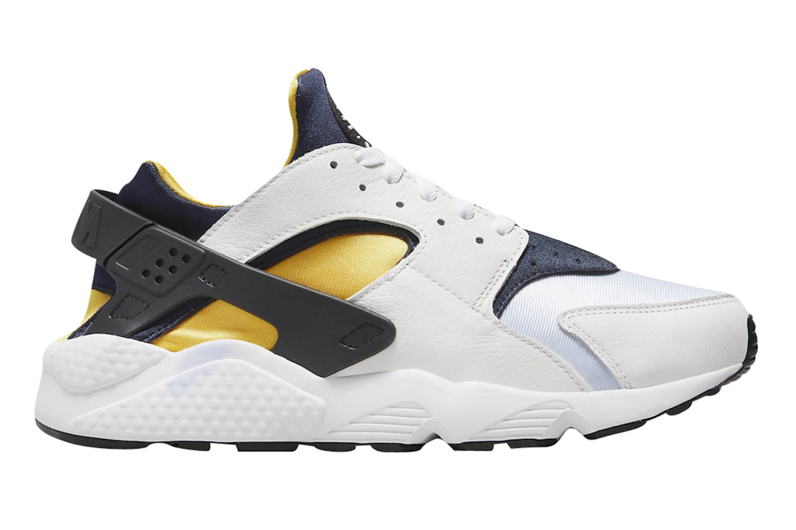 Pre-owned Nike Air Huarache Michigan In White/varsity Maize-midnight Navy