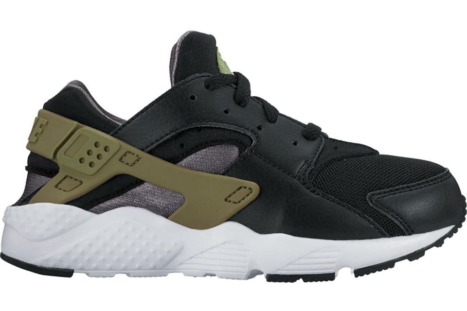 Nike Air Huarache Run Black Palm Green Dark Grey PS Kids