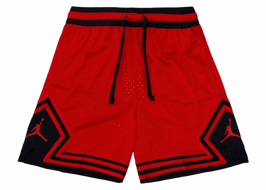 Pre-owned Nike Air Jordan Essentials Dri-fit Diamond Shorts Gym Red/black