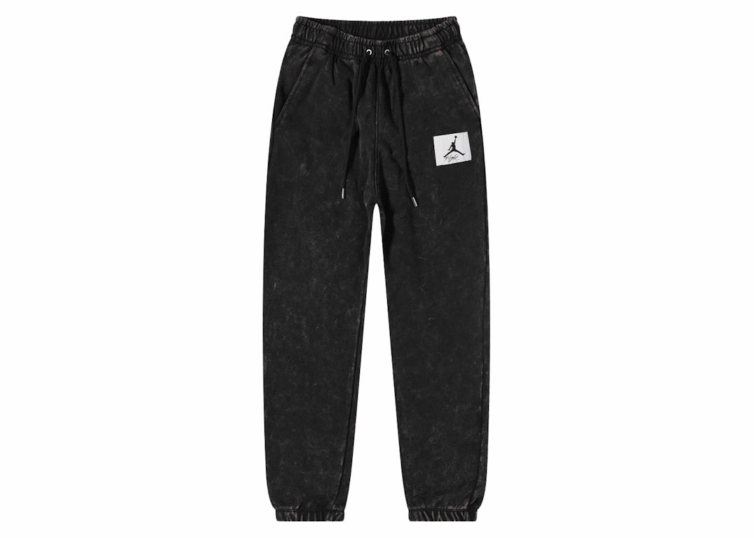 Pre-owned Nike Air Jordan Washed Fleece Essential Statement Sweatpants Black