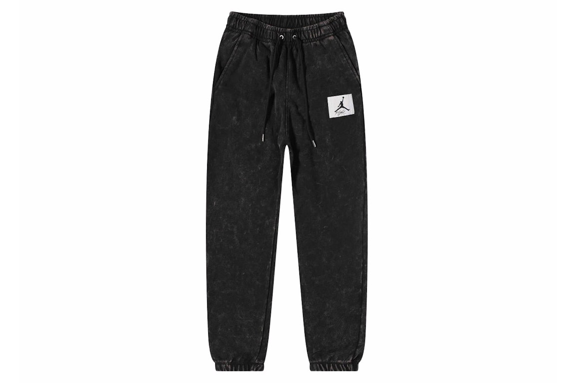 Pre-owned Nike Air Jordan Washed Fleece Essential Statement Sweatpants Black