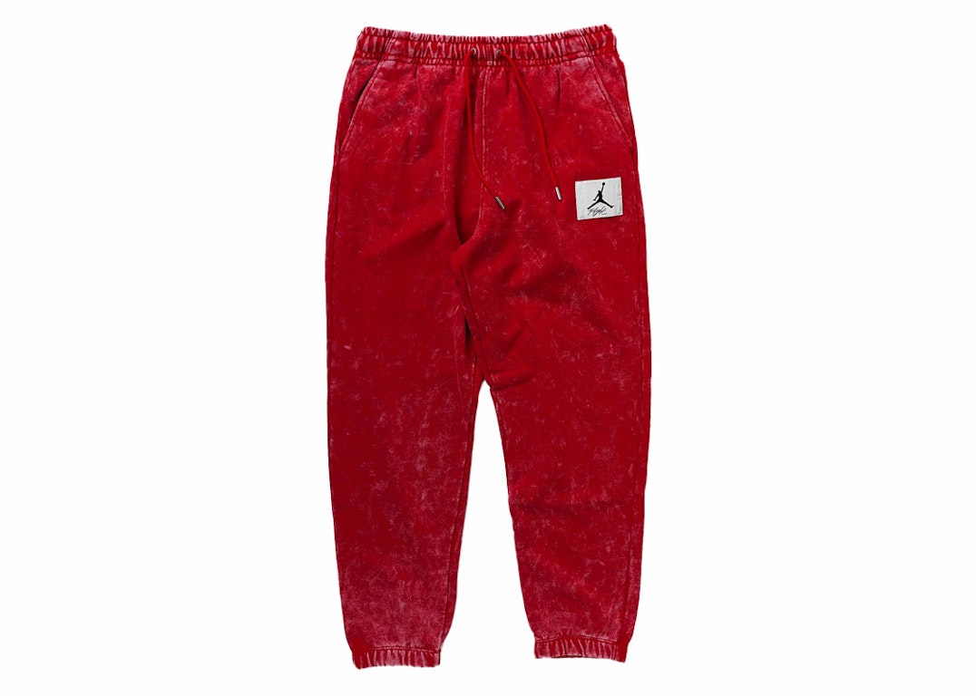 Pre-owned Nike Air Jordan Washed Fleece Essential Statement Sweatpants Red