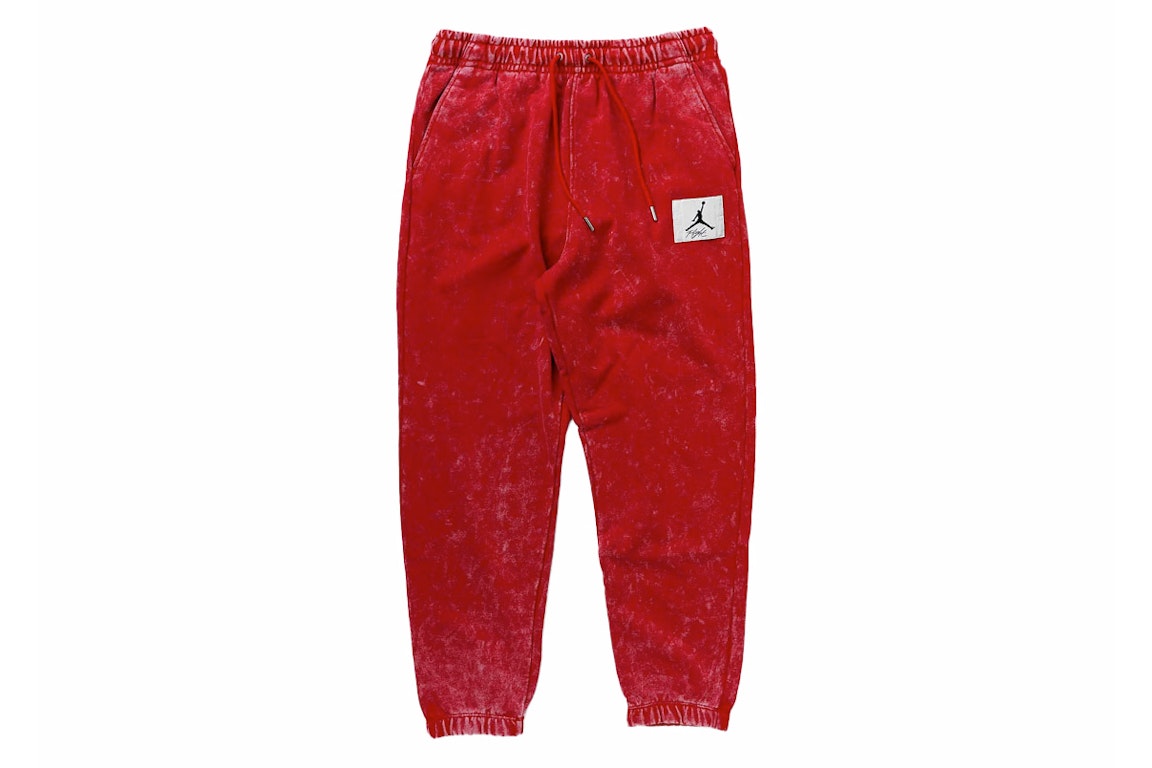Pre-owned Nike Air Jordan Washed Fleece Essential Statement Sweatpants Red