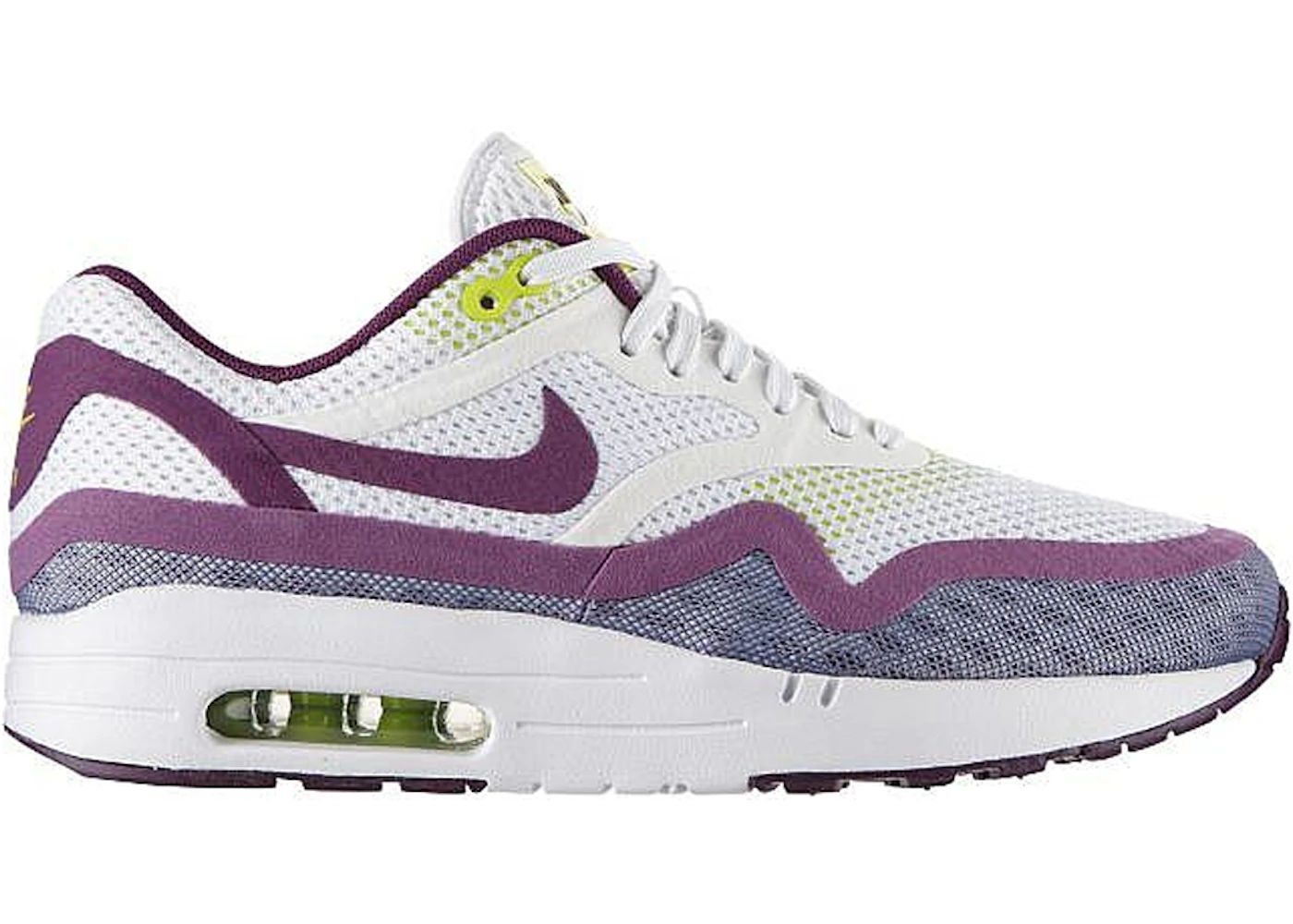 Nike Air Max 1 BR White Bright Grape Venom Green Women s 644443 100 US