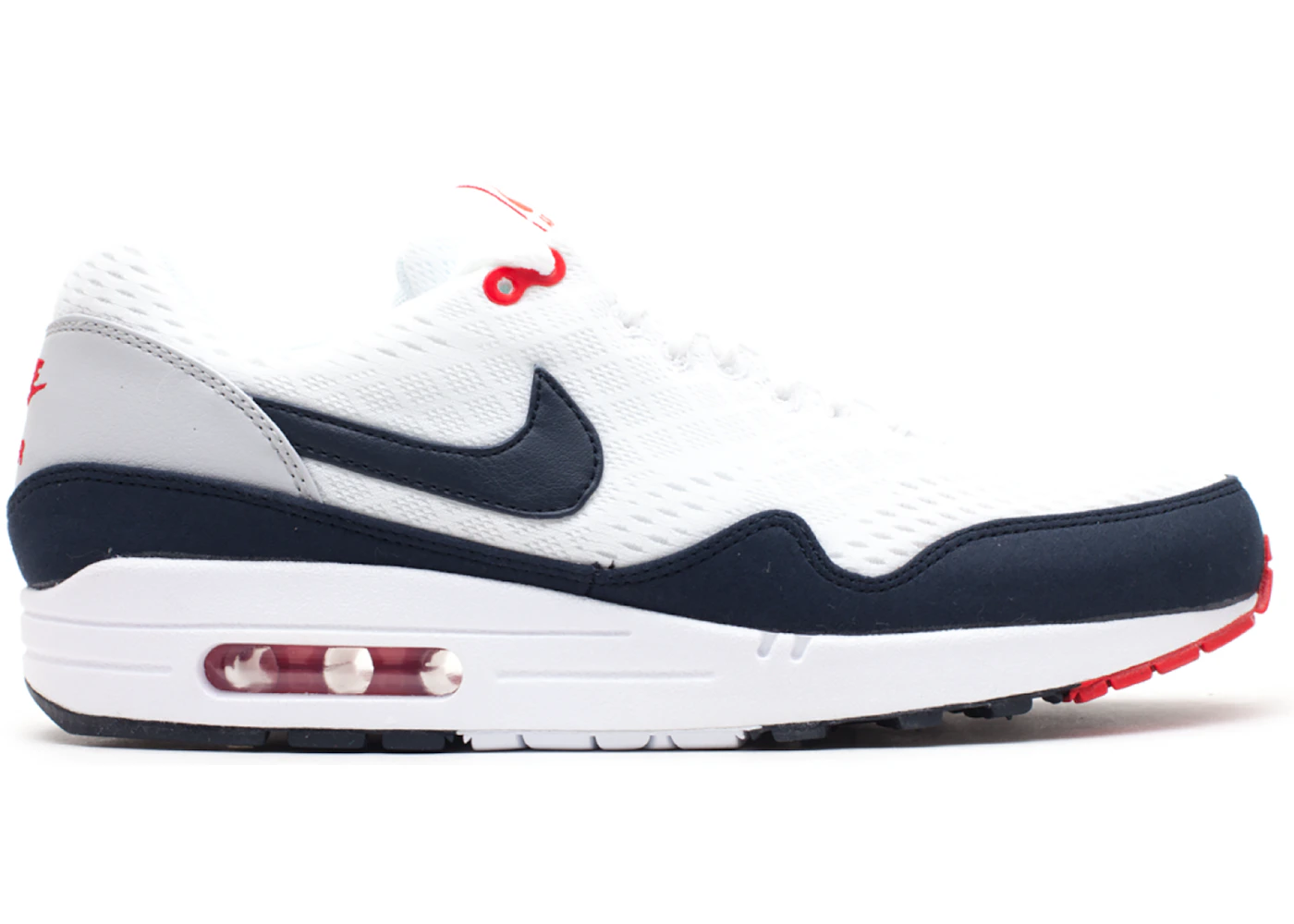 Nike air max 1 em white university red best sale