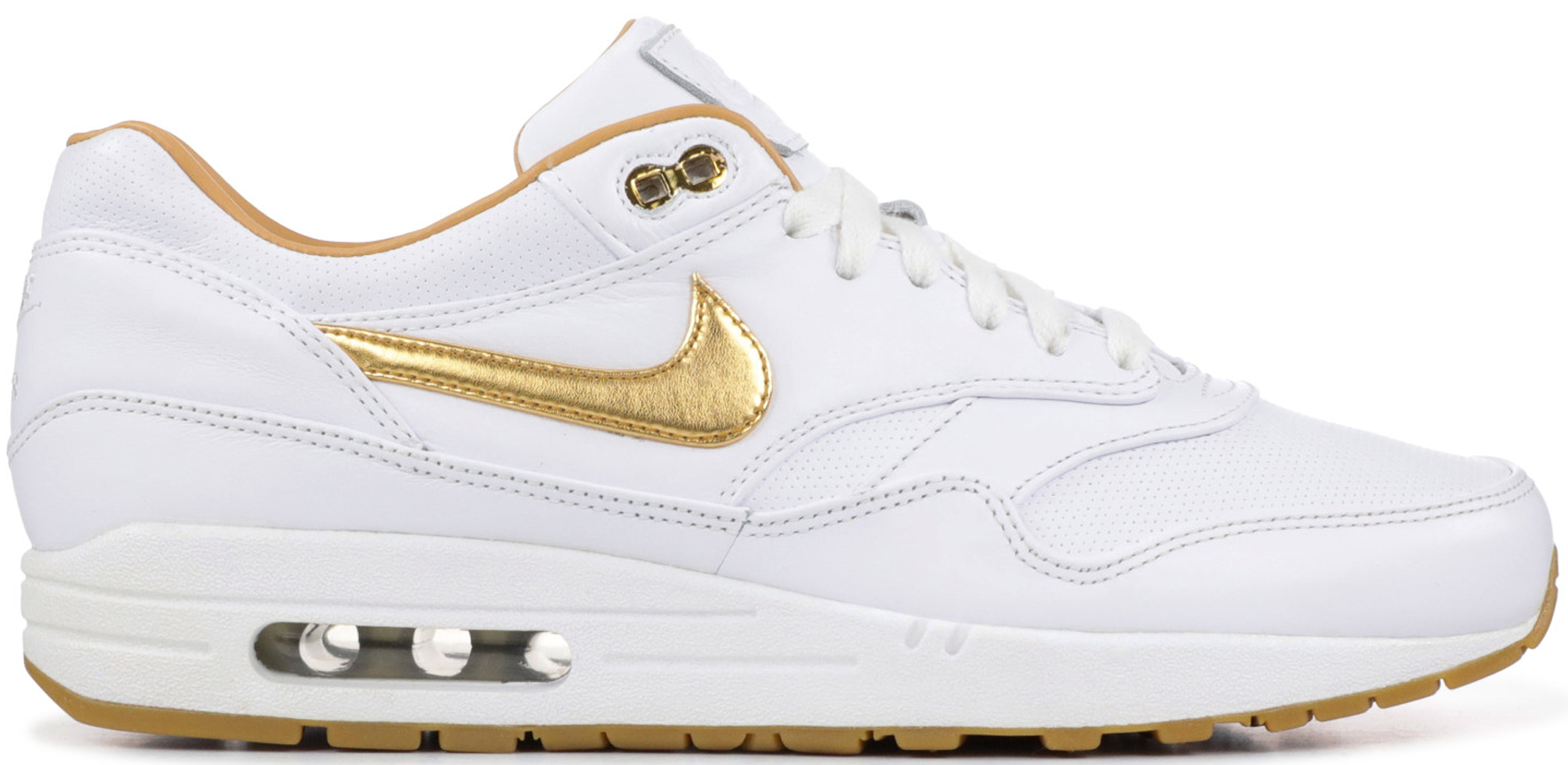 nike air max 1 white and gold