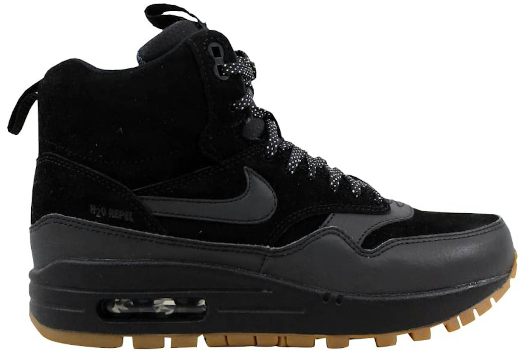 Nike Air Max 1 Mid Sneakerboot Black/Black-Gum Medium Brown (Women's) - 685267-003 - US