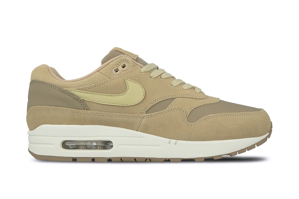 Nike air max 1 leather premium khaki team gold Clearance