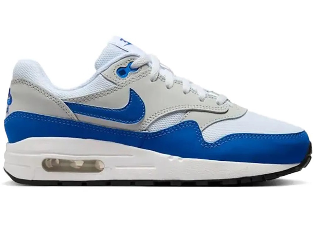 Pre-owned Nike Air Max 1 Royal (2024) (gs) In White/neutral Grey/black