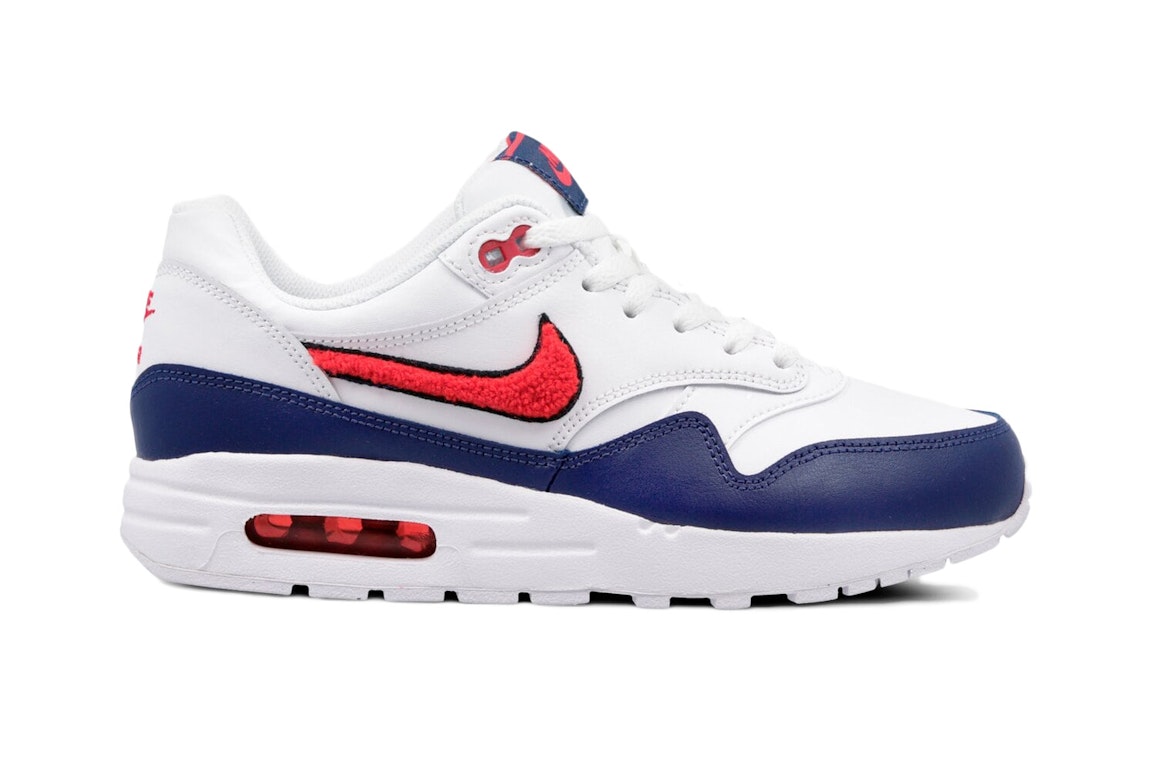 Pre-owned Nike Air Max 1 Se Blue Void (gs) In White/midnight Blue/red