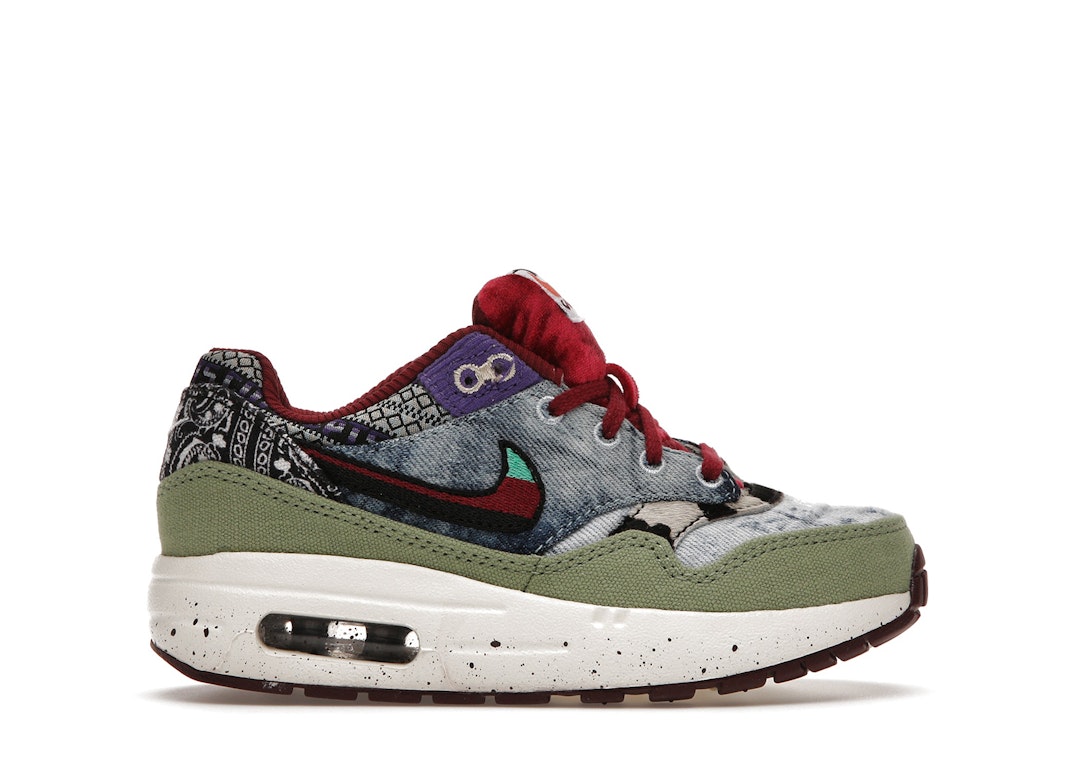 Pre-owned Nike Air Max 1 Sp Concepts Mellow (ps) In Oil Green/black/team Red