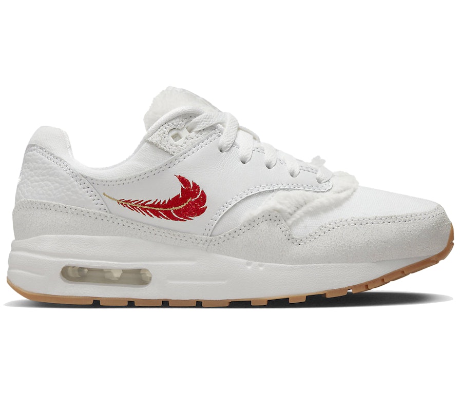 Pre-owned Nike Air Max 1 The Bay (gs) In White/university Red